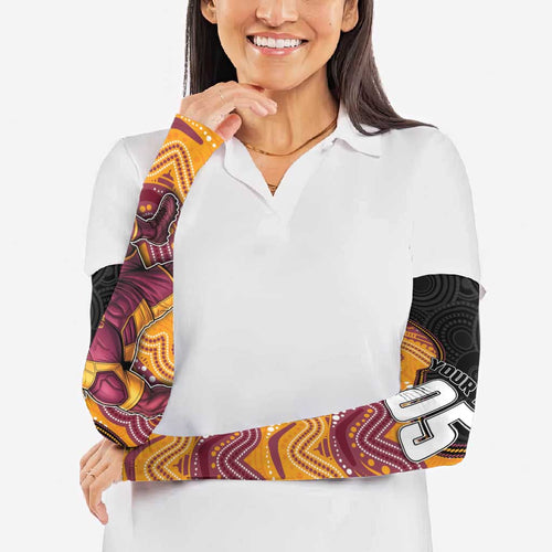Custom Broncos Arm Sleeves Horse Mascot With Aboriginal Indigenous