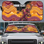 Custom Broncos Auto Sun Shade Horse Mascot With Aboriginal Indigenous