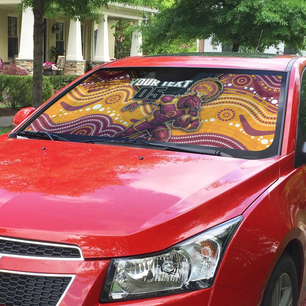 Custom Broncos Auto Sun Shade Horse Mascot With Aboriginal Indigenous
