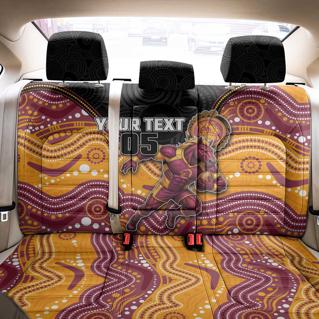 Custom Broncos Back Car Seat Cover Horse Mascot With Aboriginal Indigenous