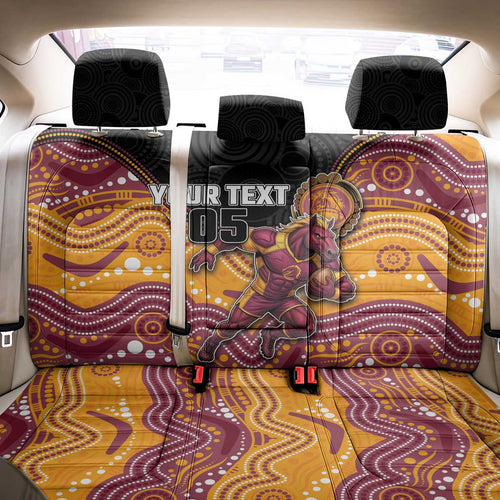 Custom Broncos Back Car Seat Cover Horse Mascot With Aboriginal Indigenous