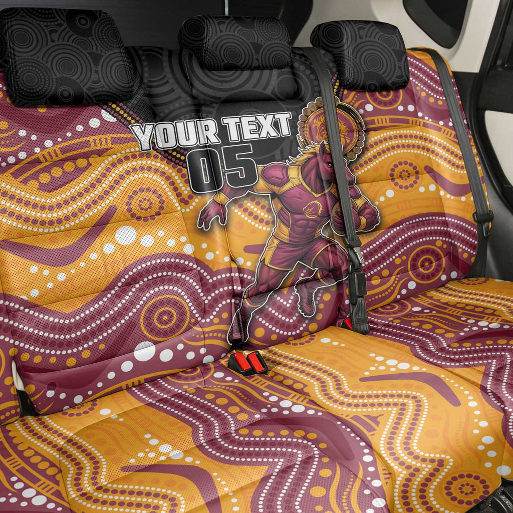 Custom Broncos Back Car Seat Cover Horse Mascot With Aboriginal Indigenous