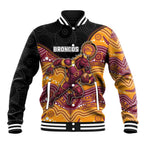 Custom Broncos Baseball Jacket Horse Mascot With Aboriginal Indigenous
