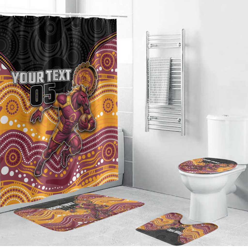 Custom Broncos Bathroom Set Horse Mascot With Aboriginal Indigenous
