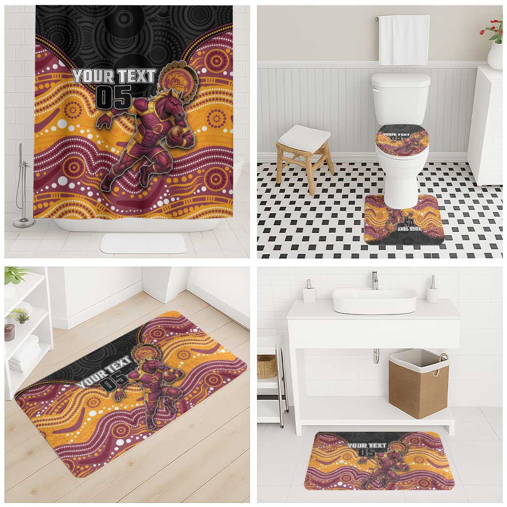 Custom Broncos Bathroom Set Horse Mascot With Aboriginal Indigenous