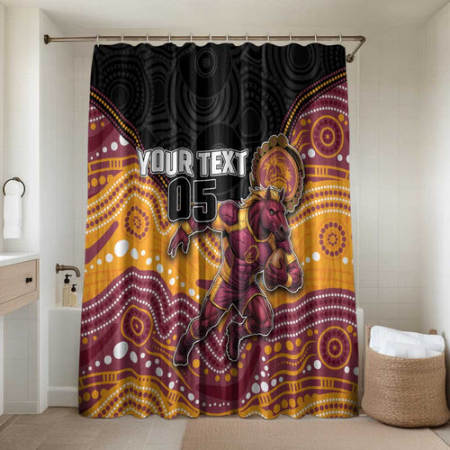 Custom Broncos Bathroom Set Horse Mascot With Aboriginal Indigenous