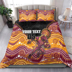 Custom Broncos Bedding Set Horse Mascot With Aboriginal Indigenous