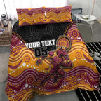 Custom Broncos Bedding Set Horse Mascot With Aboriginal Indigenous