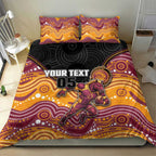 Custom Broncos Bedding Set Horse Mascot With Aboriginal Indigenous