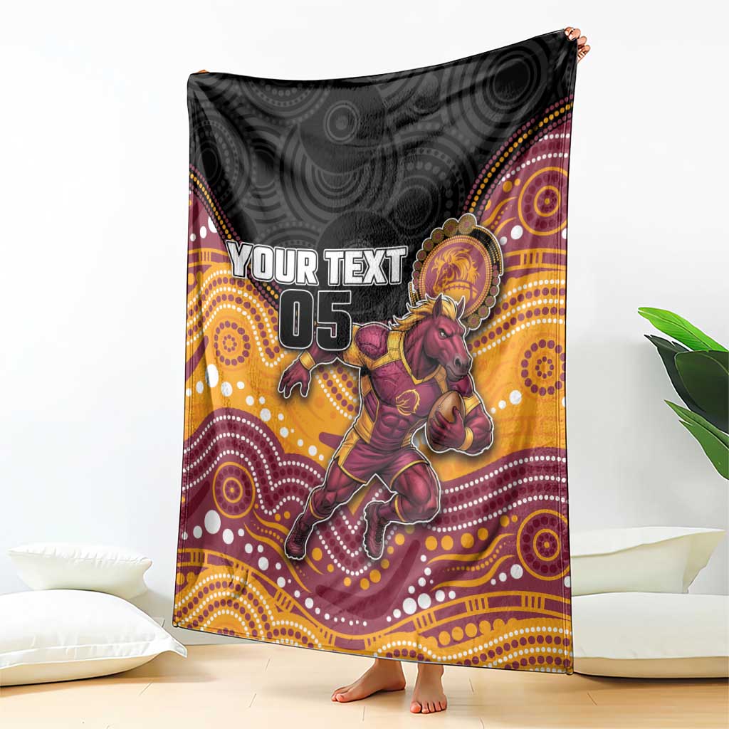 Custom Broncos Blanket Horse Mascot With Aboriginal Indigenous