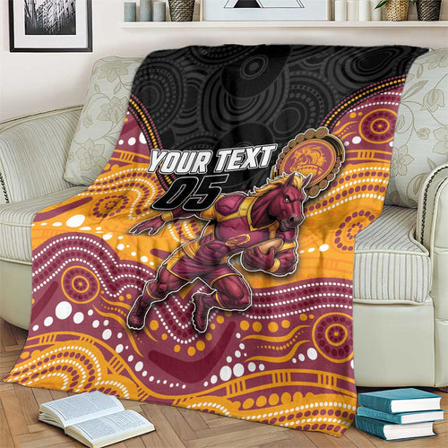 Custom Broncos Blanket Horse Mascot With Aboriginal Indigenous