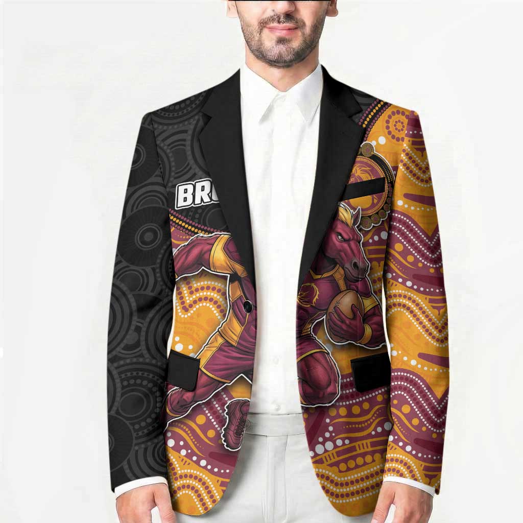 Custom Broncos Blazer Horse Mascot With Aboriginal Indigenous