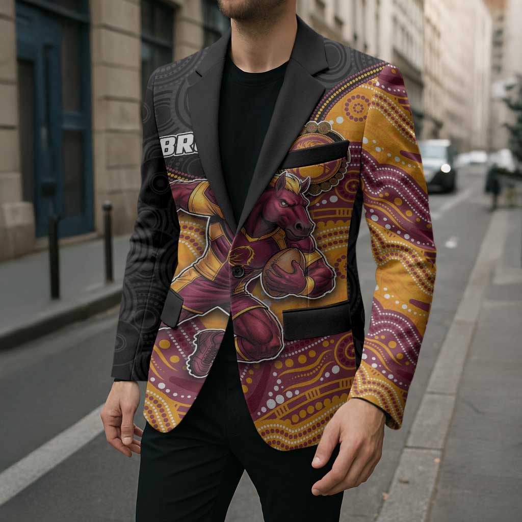 Custom Broncos Blazer Horse Mascot With Aboriginal Indigenous