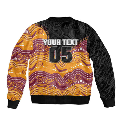 Custom Broncos Bomber Jacket Horse Mascot With Aboriginal Indigenous