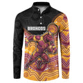 Custom Broncos Button Sweatshirt Horse Mascot With Aboriginal Indigenous