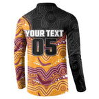 Custom Broncos Button Sweatshirt Horse Mascot With Aboriginal Indigenous