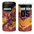 Custom Broncos 4 in 1 Can Cooler Tumbler Horse Mascot With Aboriginal Indigenous