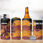 Custom Broncos 4 in 1 Can Cooler Tumbler Horse Mascot With Aboriginal Indigenous