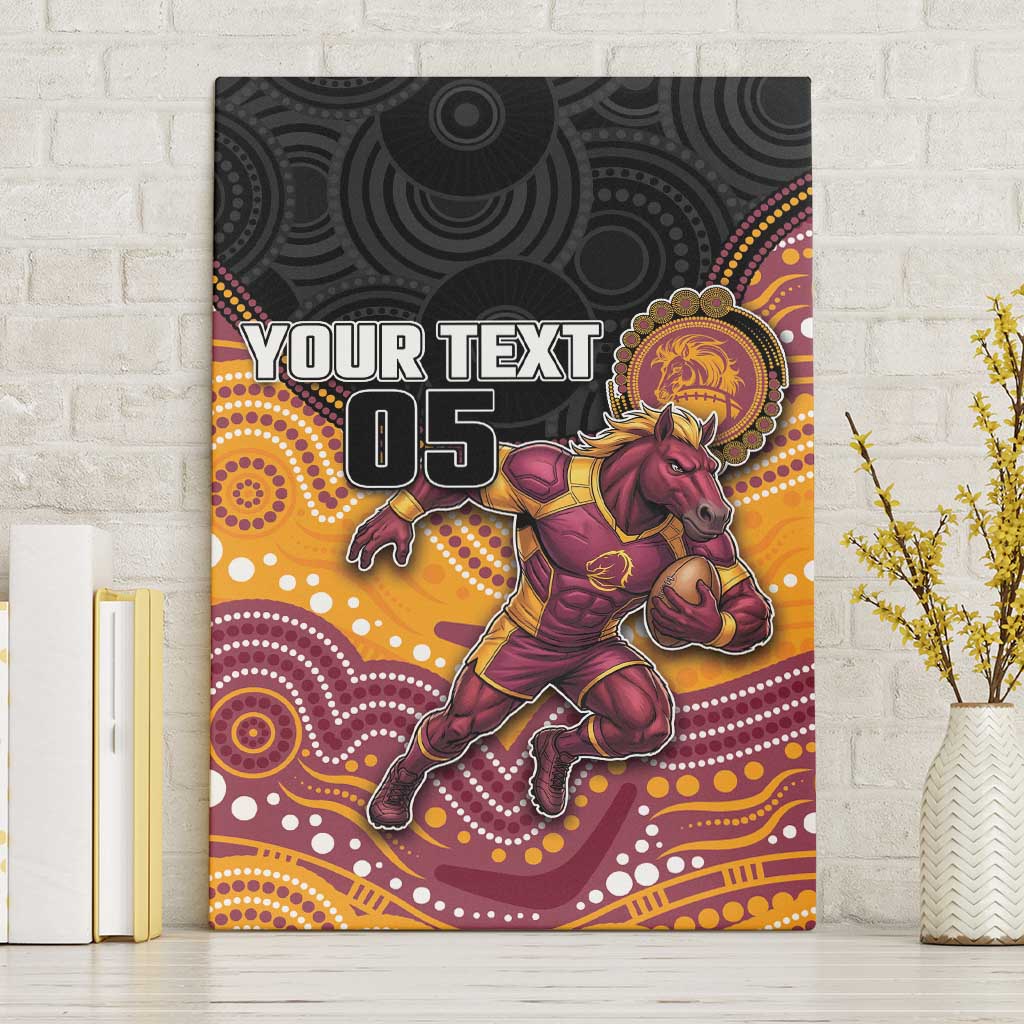 Custom Broncos Canvas Wall Art Horse Mascot With Aboriginal Indigenous