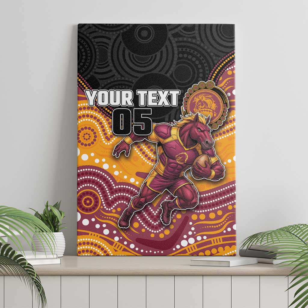 Custom Broncos Canvas Wall Art Horse Mascot With Aboriginal Indigenous