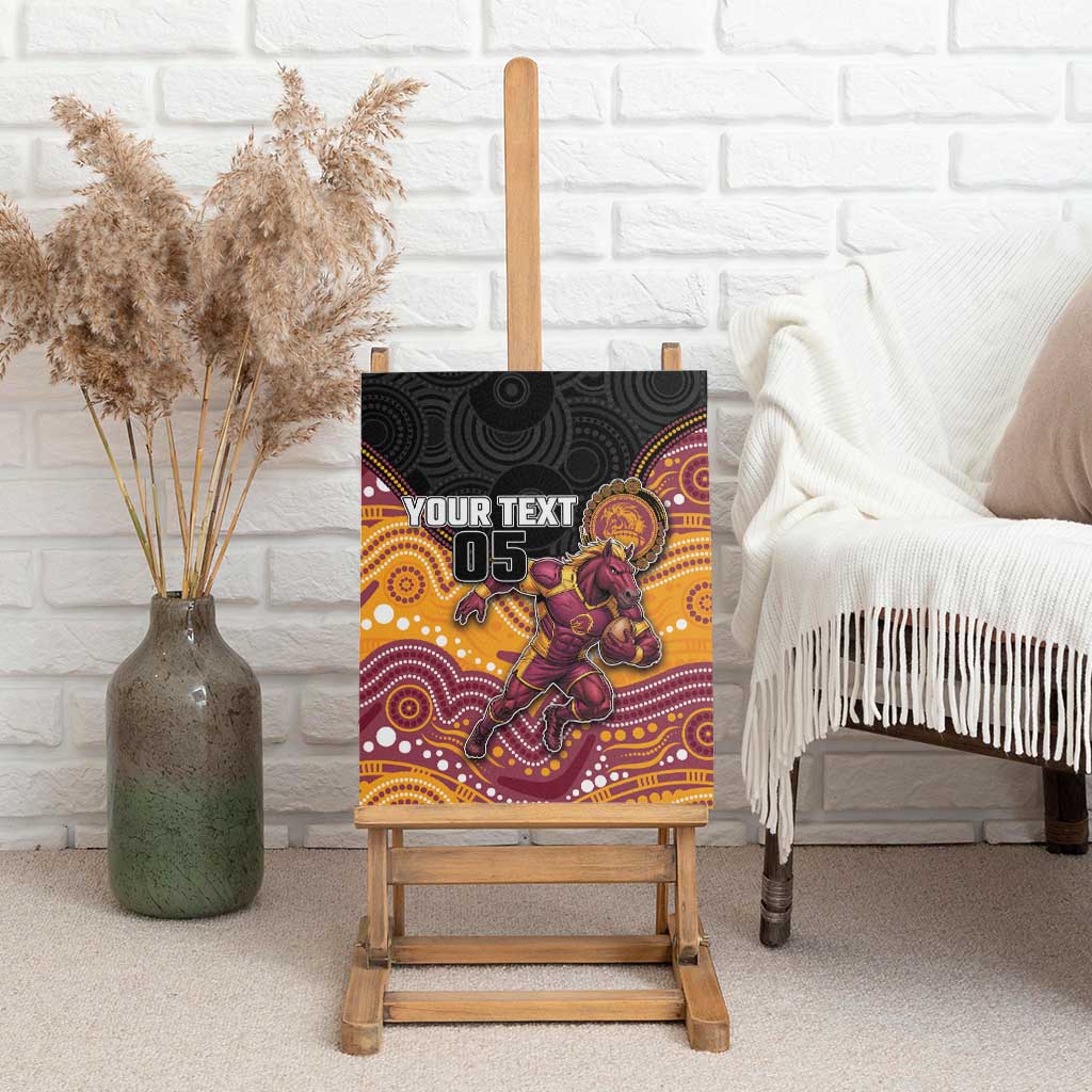 Custom Broncos Canvas Wall Art Horse Mascot With Aboriginal Indigenous