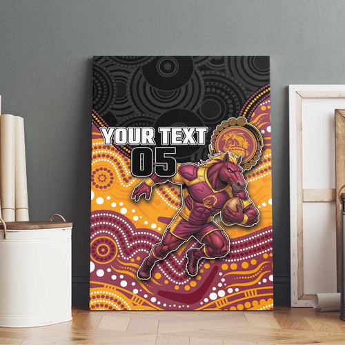 Custom Broncos Canvas Wall Art Horse Mascot With Aboriginal Indigenous