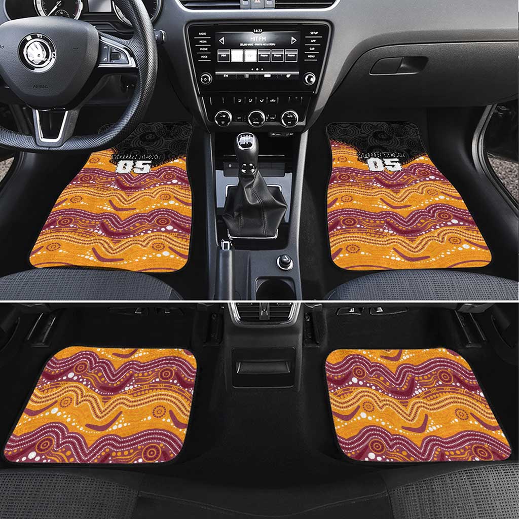Custom Broncos Car Mats Horse Mascot With Aboriginal Indigenous