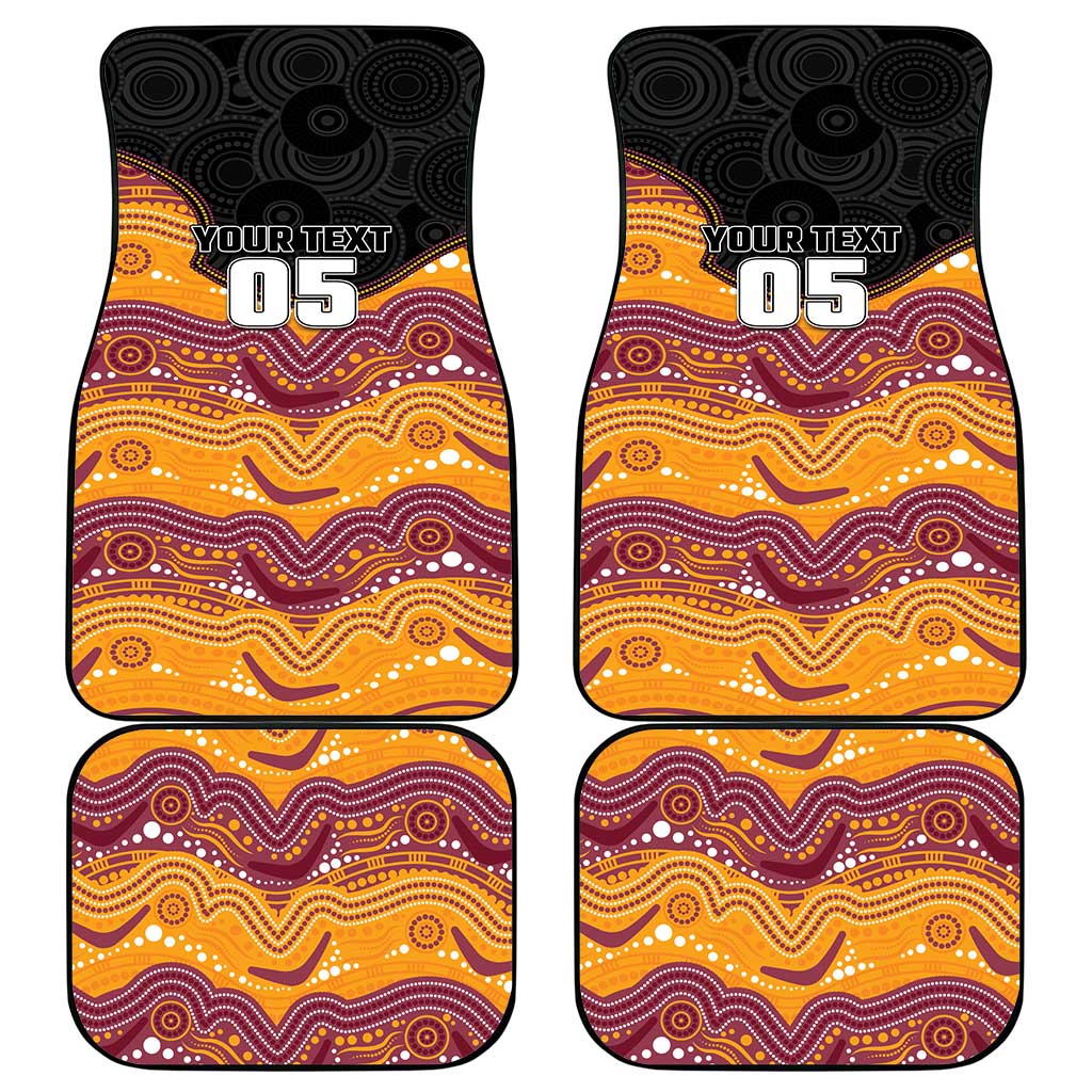 Custom Broncos Car Mats Horse Mascot With Aboriginal Indigenous