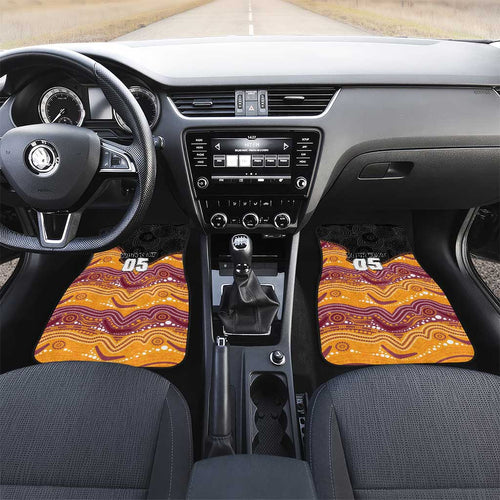 Custom Broncos Car Mats Horse Mascot With Aboriginal Indigenous