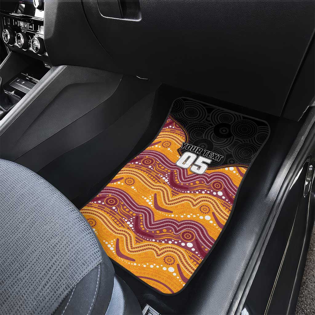 Custom Broncos Car Mats Horse Mascot With Aboriginal Indigenous