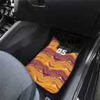 Custom Broncos Car Mats Horse Mascot With Aboriginal Indigenous
