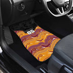 Custom Broncos Car Mats Horse Mascot With Aboriginal Indigenous