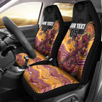 Custom Broncos Car Seat Cover Horse Mascot With Aboriginal Indigenous
