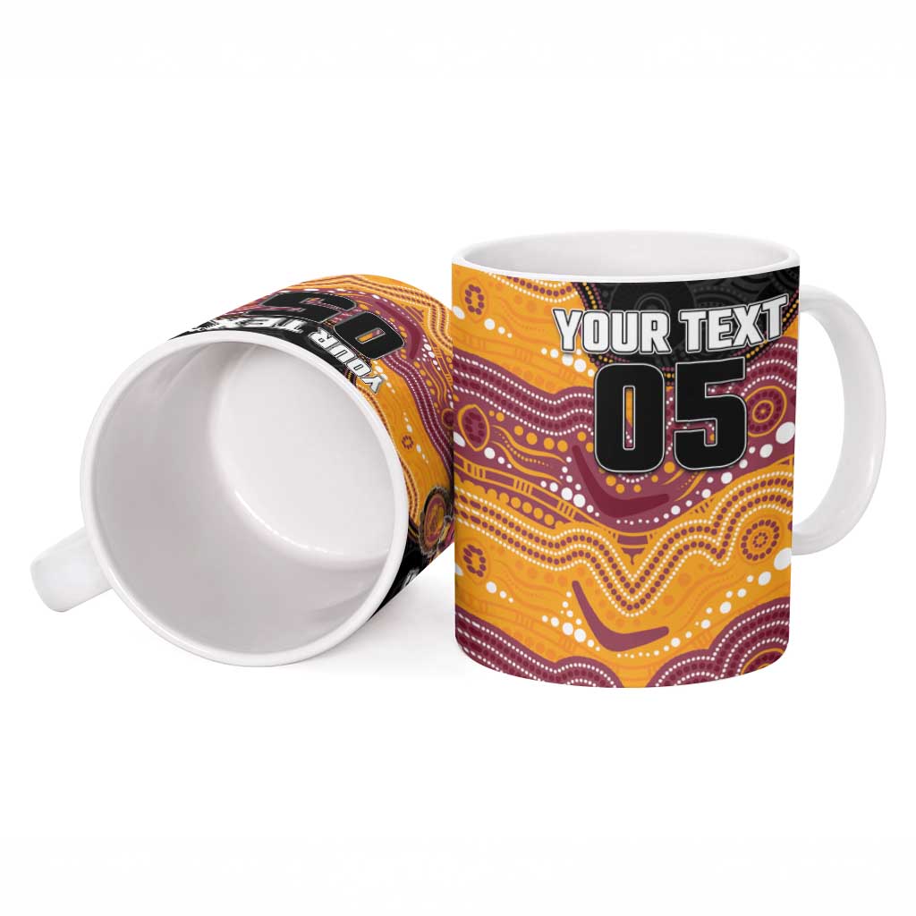 Custom Broncos Ceramic Mug Horse Mascot With Aboriginal Indigenous