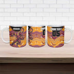 Custom Broncos Ceramic Mug Horse Mascot With Aboriginal Indigenous