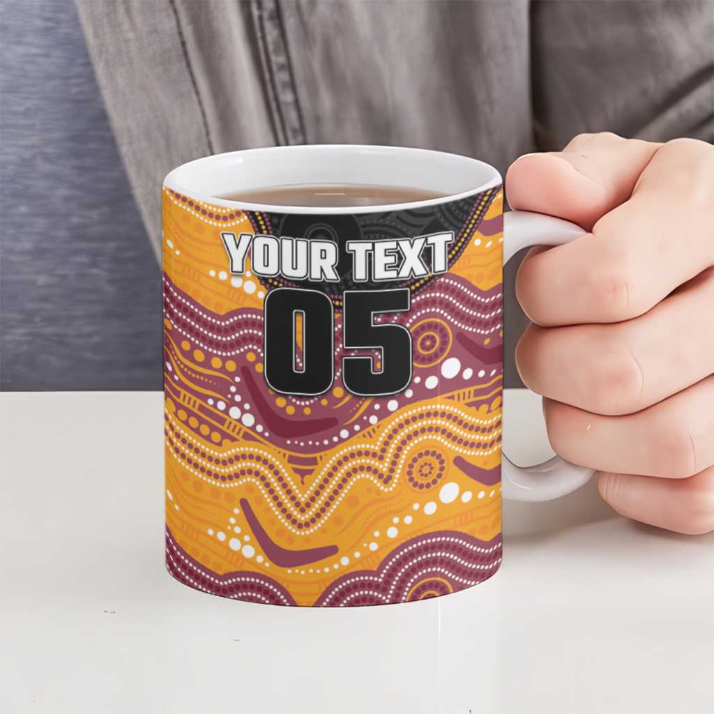 Custom Broncos Ceramic Mug Horse Mascot With Aboriginal Indigenous