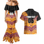 Custom Broncos Couples Matching Mermaid Dress and Hawaiian Shirt Horse Mascot With Aboriginal Indigenous