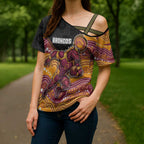 Custom Broncos Cross Shoulder Shirt Horse Mascot With Aboriginal Indigenous