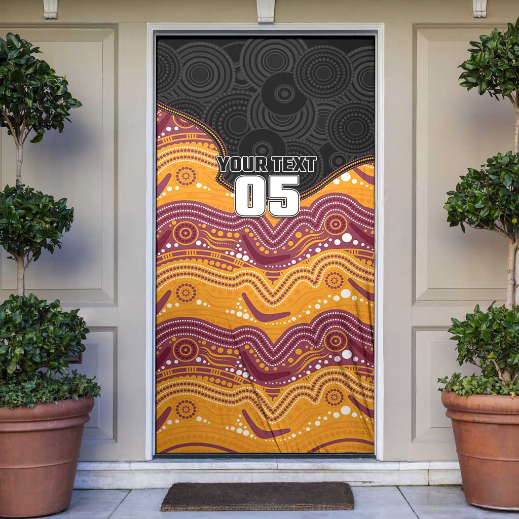 Custom Broncos Door Cover Horse Mascot With Aboriginal Indigenous