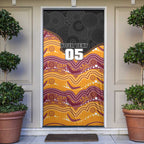 Custom Broncos Door Cover Horse Mascot With Aboriginal Indigenous