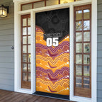 Custom Broncos Door Cover Horse Mascot With Aboriginal Indigenous