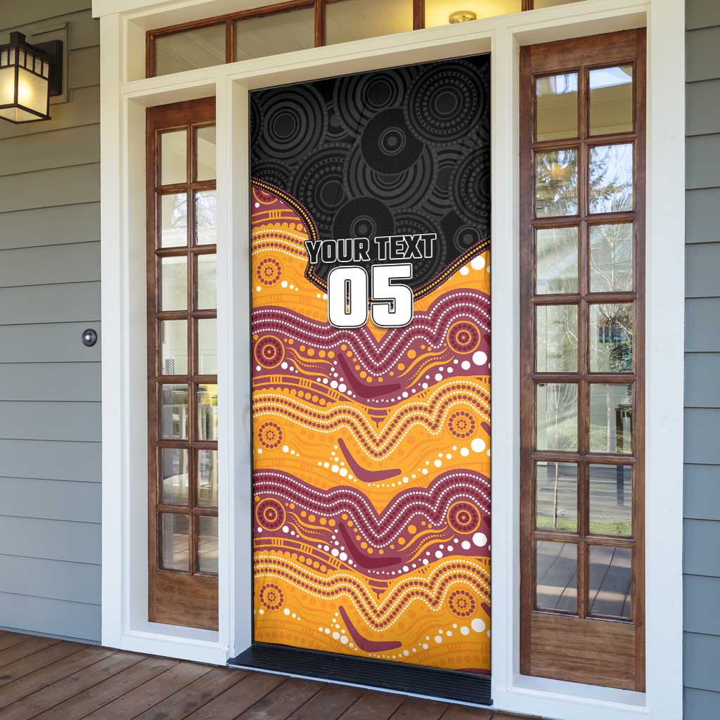 Custom Broncos Door Cover Horse Mascot With Aboriginal Indigenous