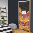 Custom Broncos Door Cover Horse Mascot With Aboriginal Indigenous