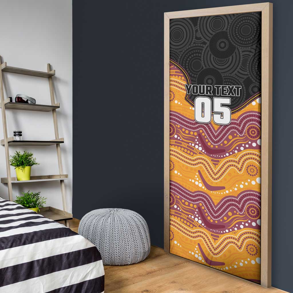 Custom Broncos Door Cover Horse Mascot With Aboriginal Indigenous