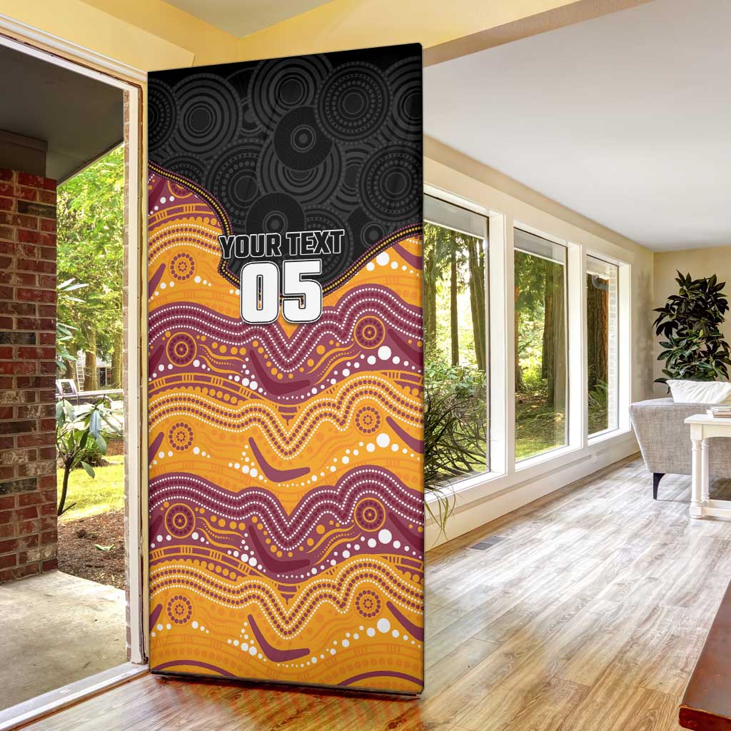 Custom Broncos Door Cover Horse Mascot With Aboriginal Indigenous