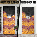 Custom Broncos Door Cover Horse Mascot With Aboriginal Indigenous