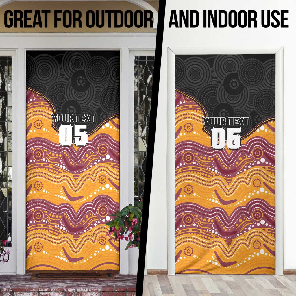 Custom Broncos Door Cover Horse Mascot With Aboriginal Indigenous