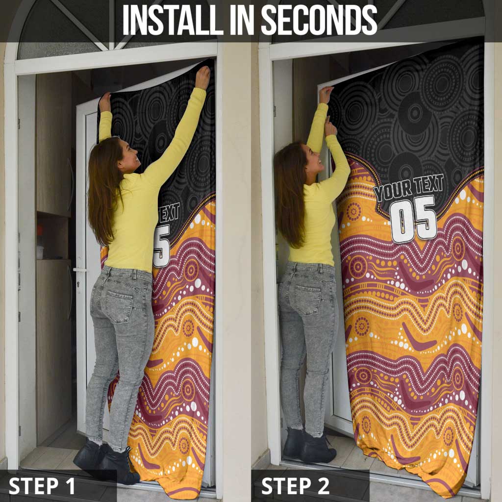 Custom Broncos Door Cover Horse Mascot With Aboriginal Indigenous