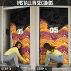 Custom Broncos Door Cover Horse Mascot With Aboriginal Indigenous