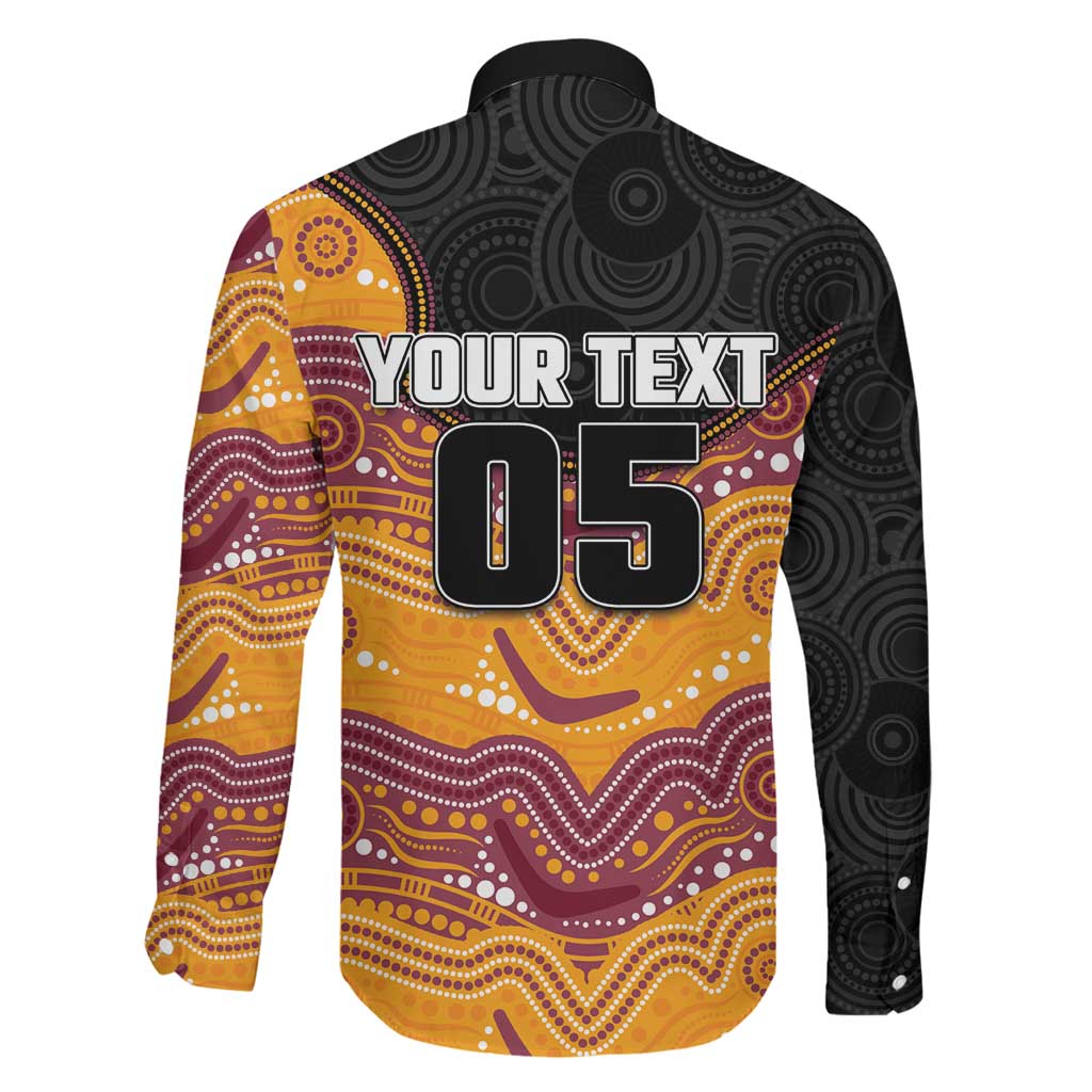 Custom Broncos Family Matching Off The Shoulder Long Sleeve Dress and Hawaiian Shirt Horse Mascot With Aboriginal Indigenous